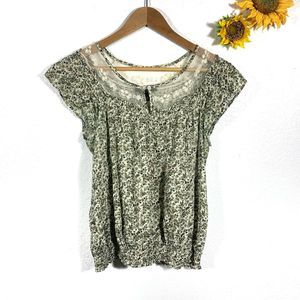 Nine West - Top Mollie Adult Multi Color Cotton Lace Floral Women Size Small